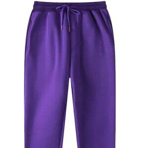 BRIGHT PURPLE SIZE MEDIUM SWEATPANTS 100% POLYESTER WASH AND WEAR